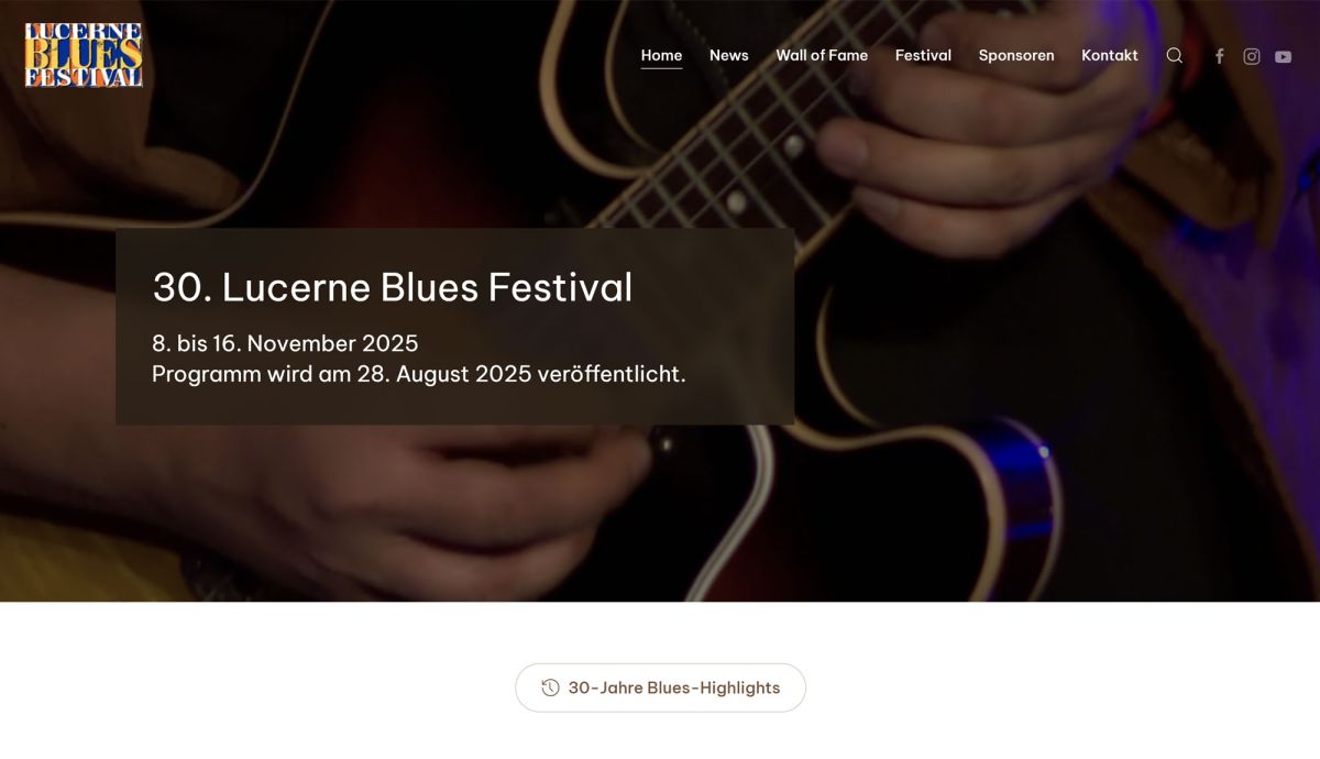 30 Jahre Lucerne Blues Festival &ndash; und ein frisches neues Gesicht im Web